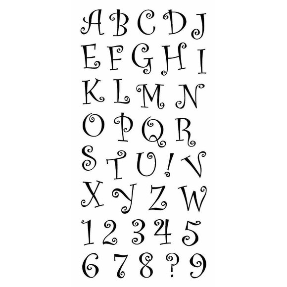 Inkadinkado Curly Font Alphabet Clear Stamps 4 x 8-in Sheet Scrapbook Craft NIP - Picture 3 of 3